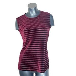NWT CHARLIE B Burgundy Velvet Sleeveless Tank Top Women's Size S